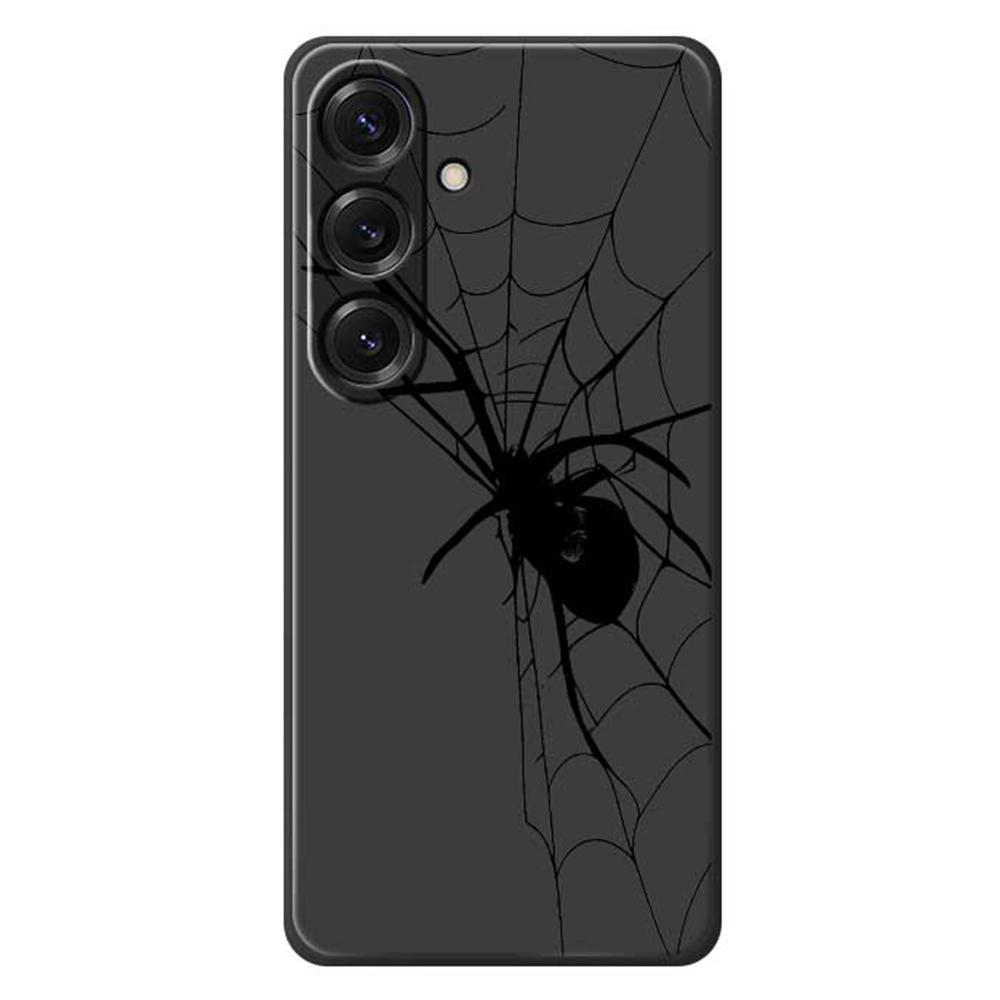 

Чехол для Samsung Galaxy S25 с печатью узора «паук», ТПУ задняя крышка для телефона с прямыми краями Black
