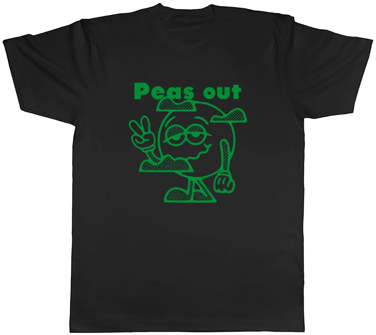 Funny Peas Out Mens T-Shirt Peace Out Joke Unisex Tee Gift M