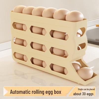 ZISIZ Automatic Rolling Egg Dispenser Refrigerator Storage Box