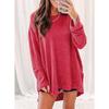 BITCED Women's Fashion Casual Solid Color Print Long Sleeve O-Neck  Blouses & Shirts