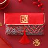 Embroidery Hongbao Best Wishes Red Pockets Large Capacity Brocade Red Envelop  Wedding