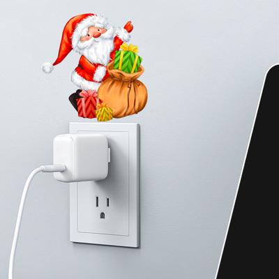 Nálepka na stenu Odnímateľná vianočná dekoračná nálepka so vzorom Santa Clausa pre dekoráciu domáceho festivalu