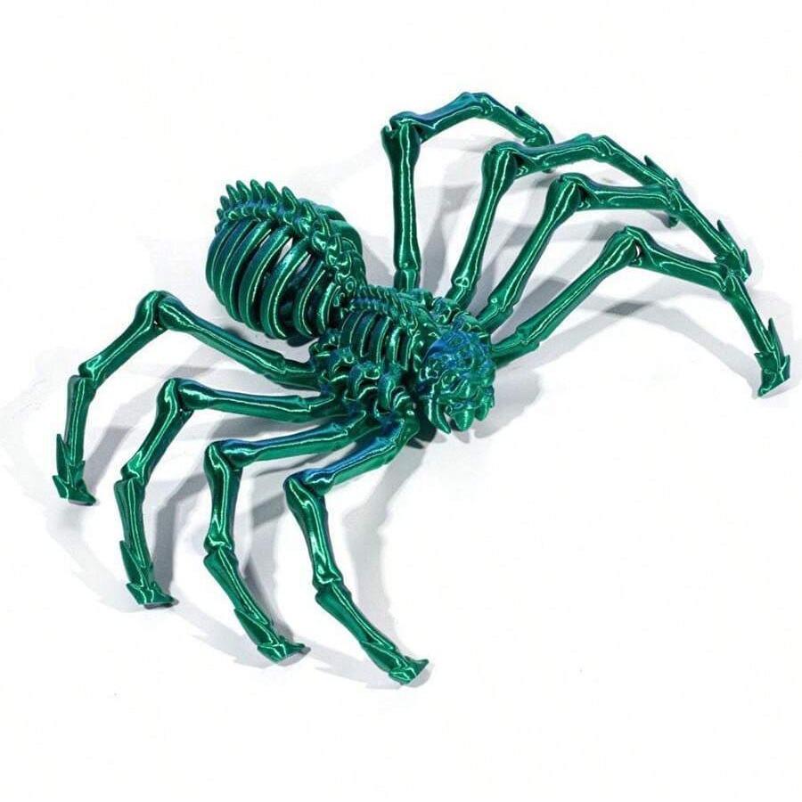 

3D Printed Spider Movable Retractable Joint Fidgeting Plaything Articulated Movable Elastic Spider Simulation Esktop Ornament Kid S Plaything 12cm