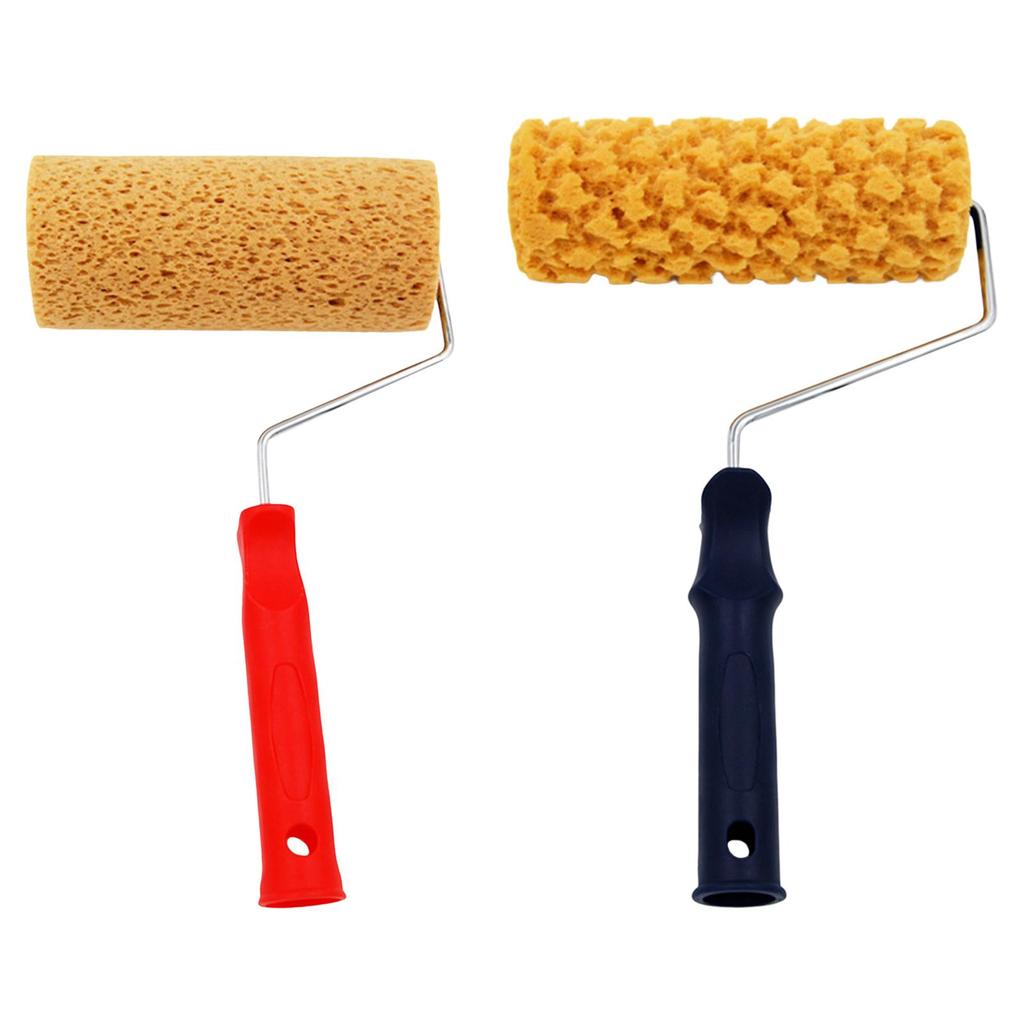 Sponge Paint Roller Art with Handle Decorated Supplies Wall Decor Painting for Wall Painting Ceiling Replacement Door Wallpaper