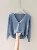 Women's Ice Silk Hollow-Out Cardigan Shawl with Camisole Thin Knit Top