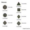 7 Pcs Yellow Green Tree Vine Metal Dice Solid Metal Polyhedral Dice Set Suitable for Role-Playing RPG Board Game Dice RPG