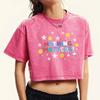 Nothing Matters Color Letter Star Printed Women Washed T Shirt Slim Clothing Cotton Street T-Shirts Fitness Short Sleeve