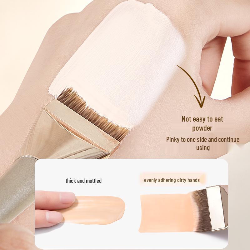 GECOMO Dual-Use Seamless Crescent Foundation & Fishtail Makeup Brush