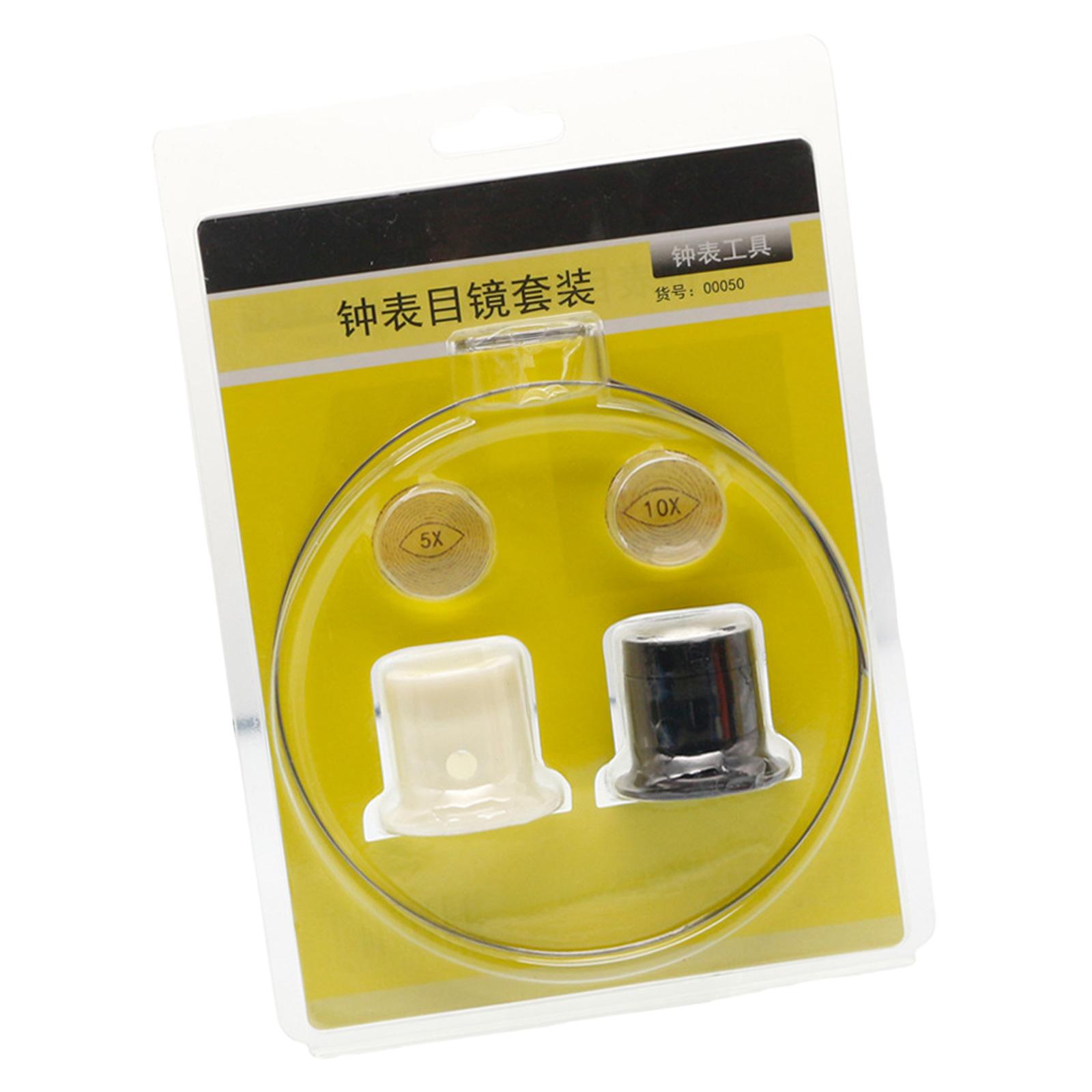 

Watch Repair Magnifier Set with LED Light 5X 10X Zoom Adjustable Angle and Brightness for Jewelry Inspection