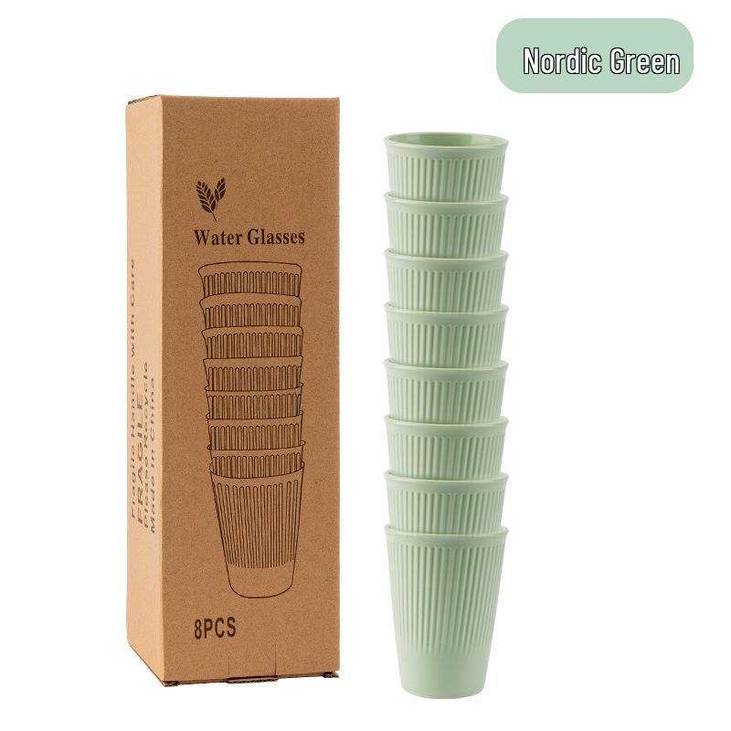 24-Piece Vertical Stripe Tableware Set: Plates, Bowls,  Cups