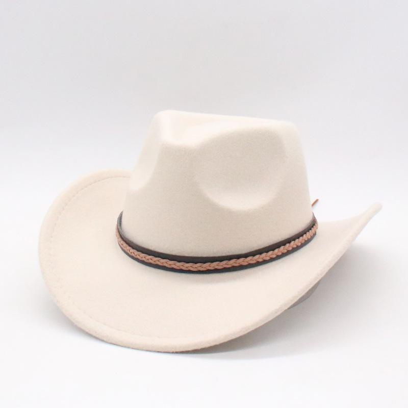 

Wool Top Hat Style Cowboy Hat Multi-Color Unisex Felt Jazz Hat Large Brim One size fits all [d taoniu]