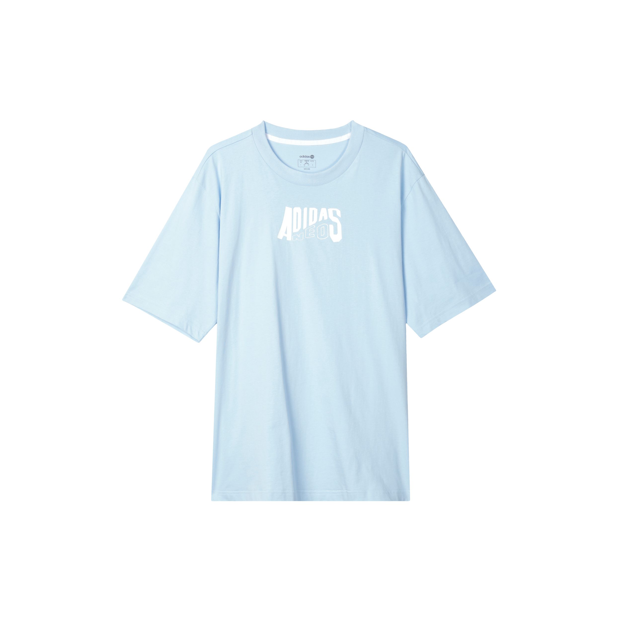 

Adidas Neo SS22 Solid Color Letter Print Round Neck Casual T-Shirt Unisex Tops Blue HS8842 XXXL