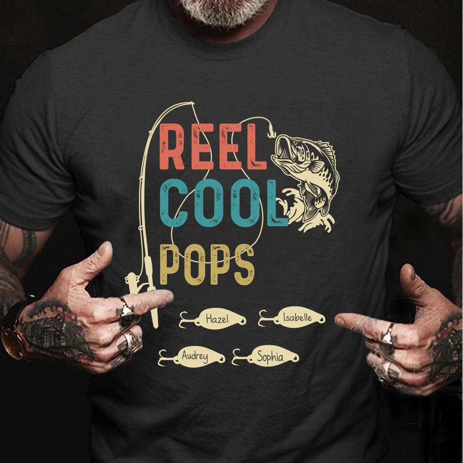 Reel Cool Dad Tee, Real Cool Pops Tee, Custom Father s Day Gift for Fishing Love M