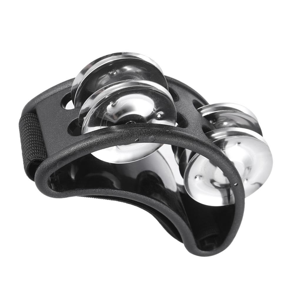 1pcs Foot Tambourine Percussion Musical Instrument with 2 Sets Metal Jingle Bell