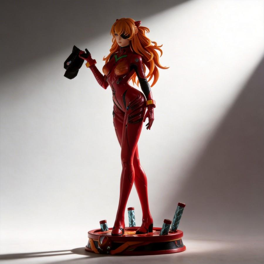 Neon Genesis Evangelion EVA Plug Suit Mecha Asuka Collectible Statue Figure Model Decoration 48cm