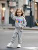 Children's Autumn/winter Hooded Sweatshirt Two-piece Set Featuring "READY STEADY WIGGLE" Print—a Trendy, Casual Christmas Gift.