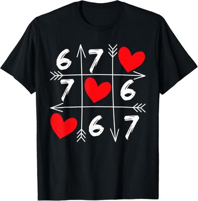 Six Seven 67 Funny Meme Valentines Day Heart Unisex T-Shirt