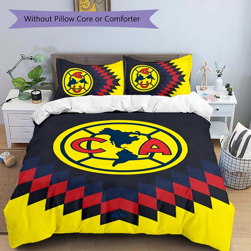 Club América 3pcs Bedding Set Duvet Cover Closure Includes 1 Duvet Cover & 2 Pillowcases for All Seasons Bedroom Home Dorm Decor