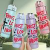 1PC Trust In The Lord Cross Quote Print 750ml Color Plastic Sports Water Bottle Leakproof Flip Straw Lid Suitable for Sports Office Home Use
