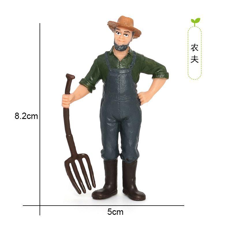 Realistic Farming Figurine Set Farmer Models Farm Wife Shepherd Worker Miniature Sand Table Dolls Home Decorations