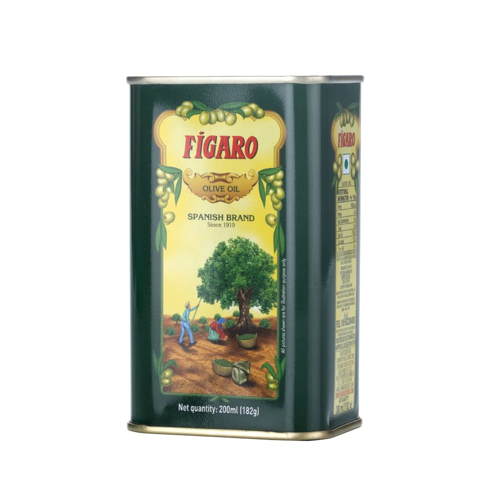 

Жестяная банка оливкового масла Figaro 200 мл | Чистое кулинарное оливковое масло для обжаривания, жарки, запекания, выпечки | Гигиеничная жестяная упаковка