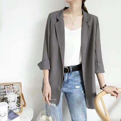 Small Suit Jacket Women's Seven Quarter Sleeve Style Spring Summer Sun Protection Thin Style Small Suit