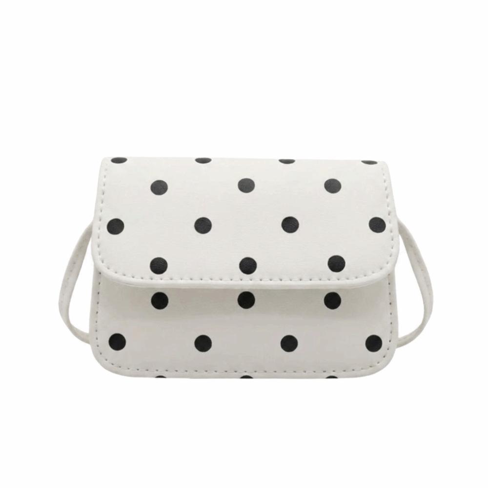 Sweet Polka Dot Crossbody Bag Polyester Lining Single-Shoulder Bag New Mini Square Bag Women белый