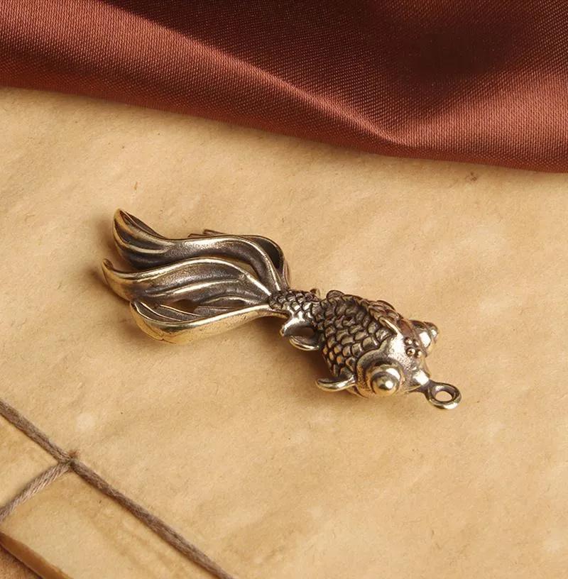 Brass Fish Keychain Antique  Fish Car Keychain Accessories Pendant Ornament