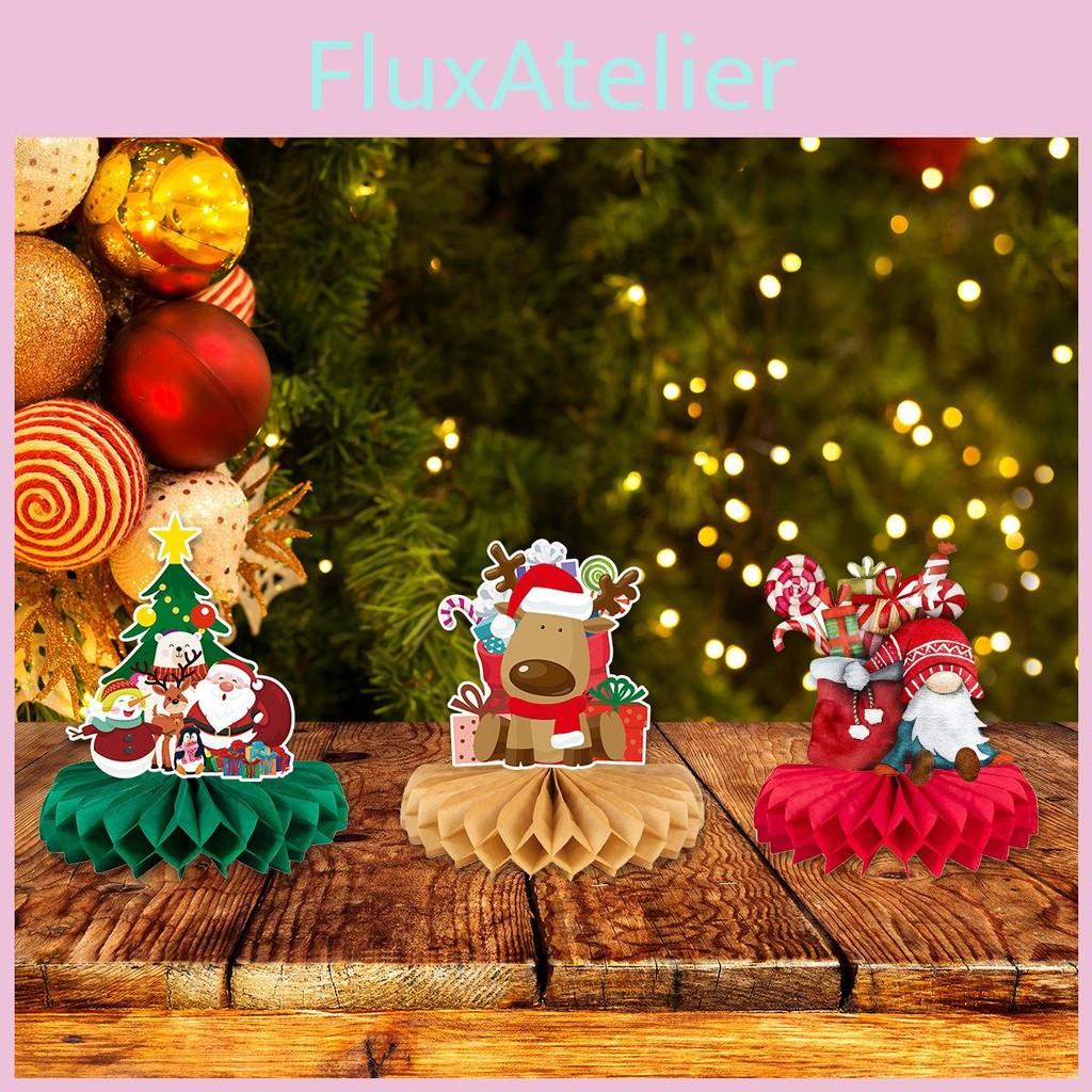 Claus Santa Christmas Reindeer Honeycomb Tabletop Decor Paper For Celebrations