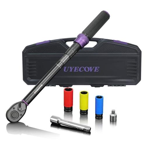 UYECOVE Torque Wrench Set, 6-Piece Set for Car Tire Changes, Preset, 12.7mm (1/2") Drive, 20-220N.m, Motorcycle, Automotive, Engine, and Machine Maint