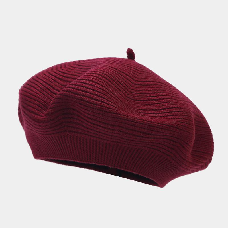 

Retro Style Beret Hat For Women With Sunblock And Warmth Ideal For Autumn Casual Wear WineRed