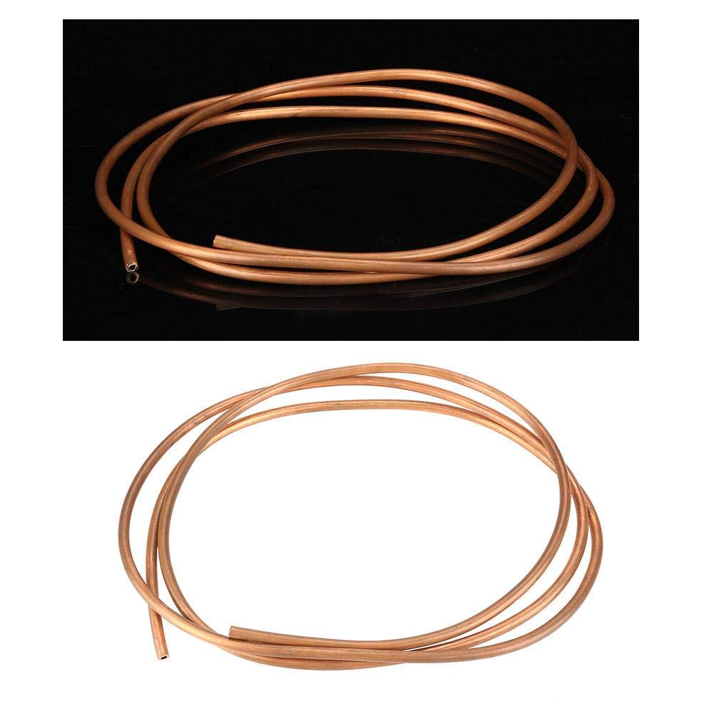 Tubo de cobre crudo, 2 m, tubo de cobre enrollado, diámetro exterior de 6 mm, diámetro interior de 4 mm, espesor de 1 mm, tubo de manguera, tubo de cobre blando para tuberías de refrigeración
