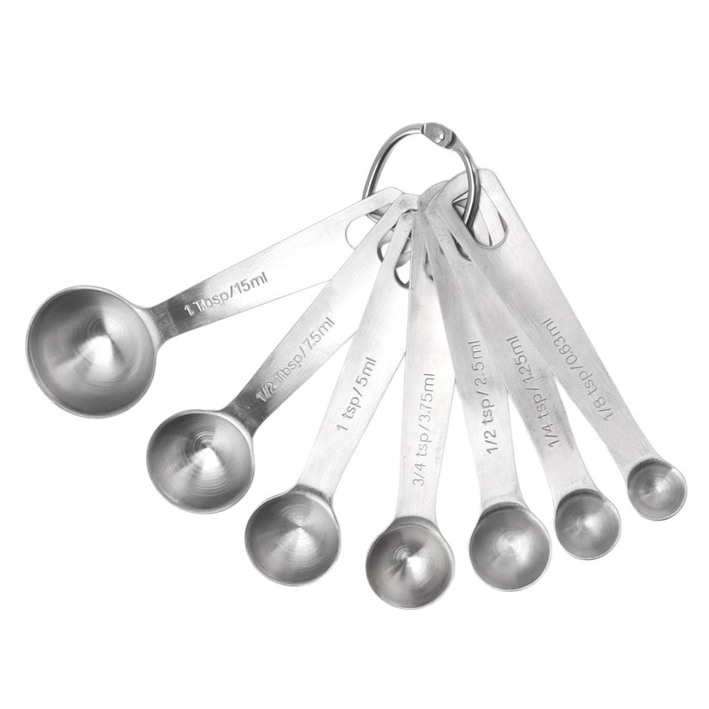 7 PCS Stainless Steel Measuring Spoons Set Small Measuring Teaspoons Baking Tool for Dry Or Liquid