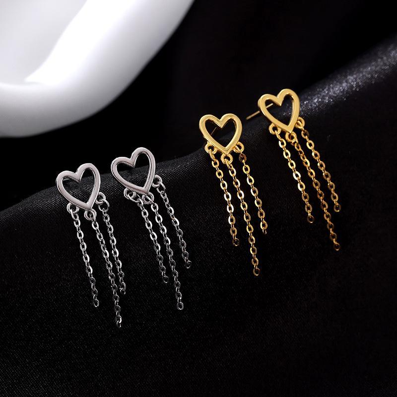 Cercei cu ciucure în formă de inimă din argint S925 Banyan Tree pentru femei - Design simplu, versatil