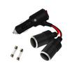 12V 24V 15A Car Lighter Socket Splitter Extension Power Cable With Safety Switches LED Indicators 15A Fuse Protections
