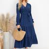 GMXIA Autumn and Winter New Solid Color Big Swing Casual Dress New Women's Long Skirt