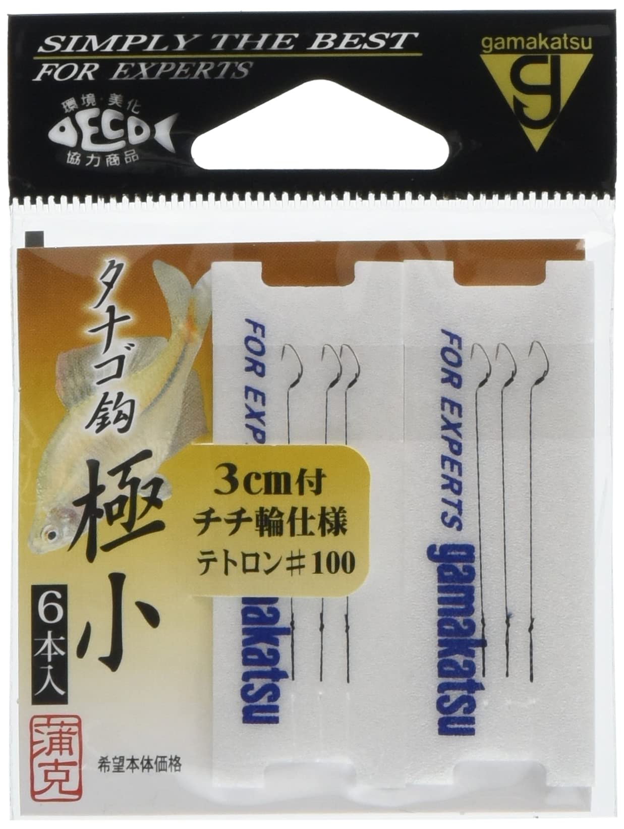 Gamakatsu Tetoron Lined Tanago Hook Extra Small Tetoron #100 Fishing Hook