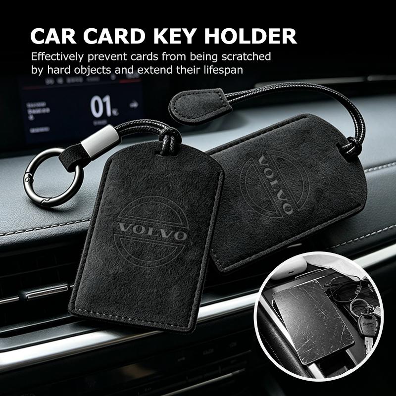 Suede Car NFC Card Key Cover Fob Case Protector Holder Shell For Volvo V60 V50 V40 S80 S60 S90 C40 XC40 V70 XC70 XC60 XC90
