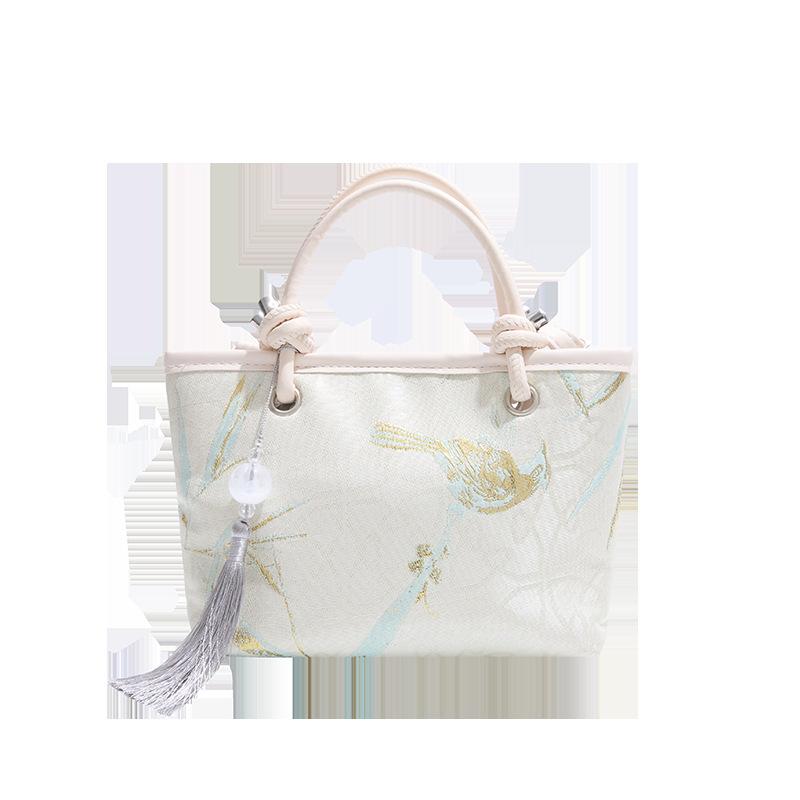 Chinese style beautiful foreign style bucket bag new simple Chinese messenger bag fashionable foreign style embroidered shoulder bag