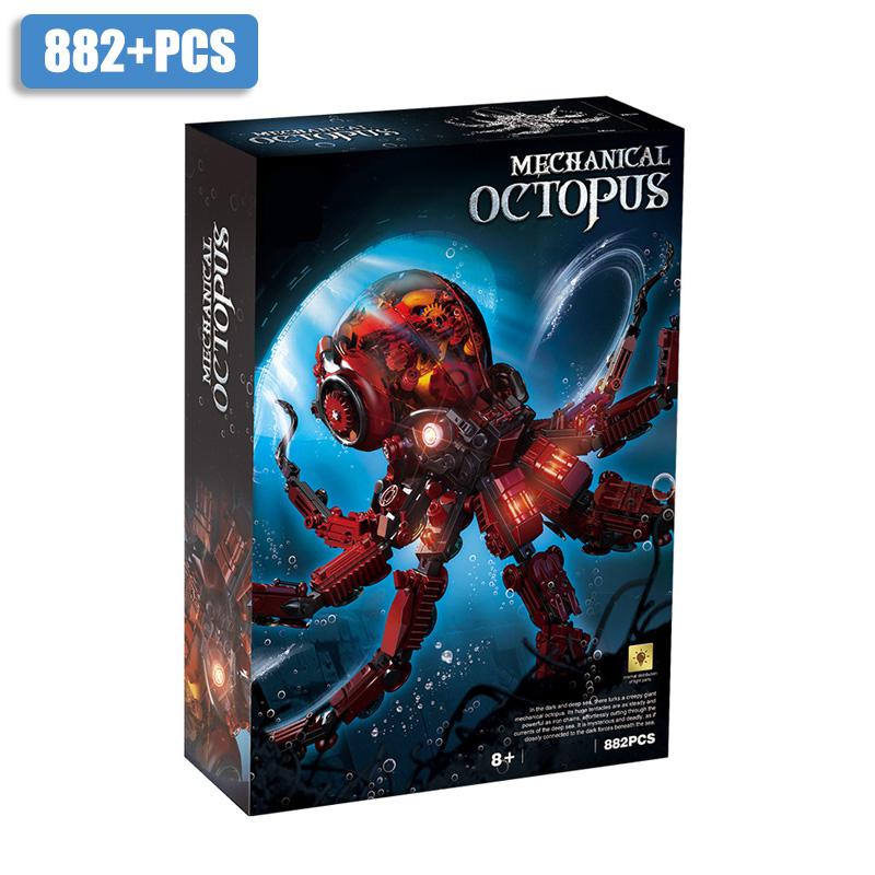 Hochwertiges Kreatives Spitzenklasse Moc Premium-Qualität 882 Teile Spitzenklasse Mechanisch Hoher Standard Oktopus Bau-Set-Set Premium-Qualität Montage