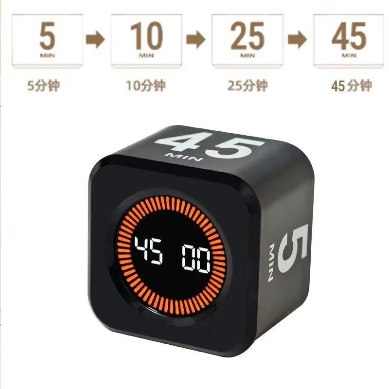 LED Display Productivity Cube Timer Gravity Sensor Flipping Preset Time Dual Modes Countdown Cooking Digital Timer Oven