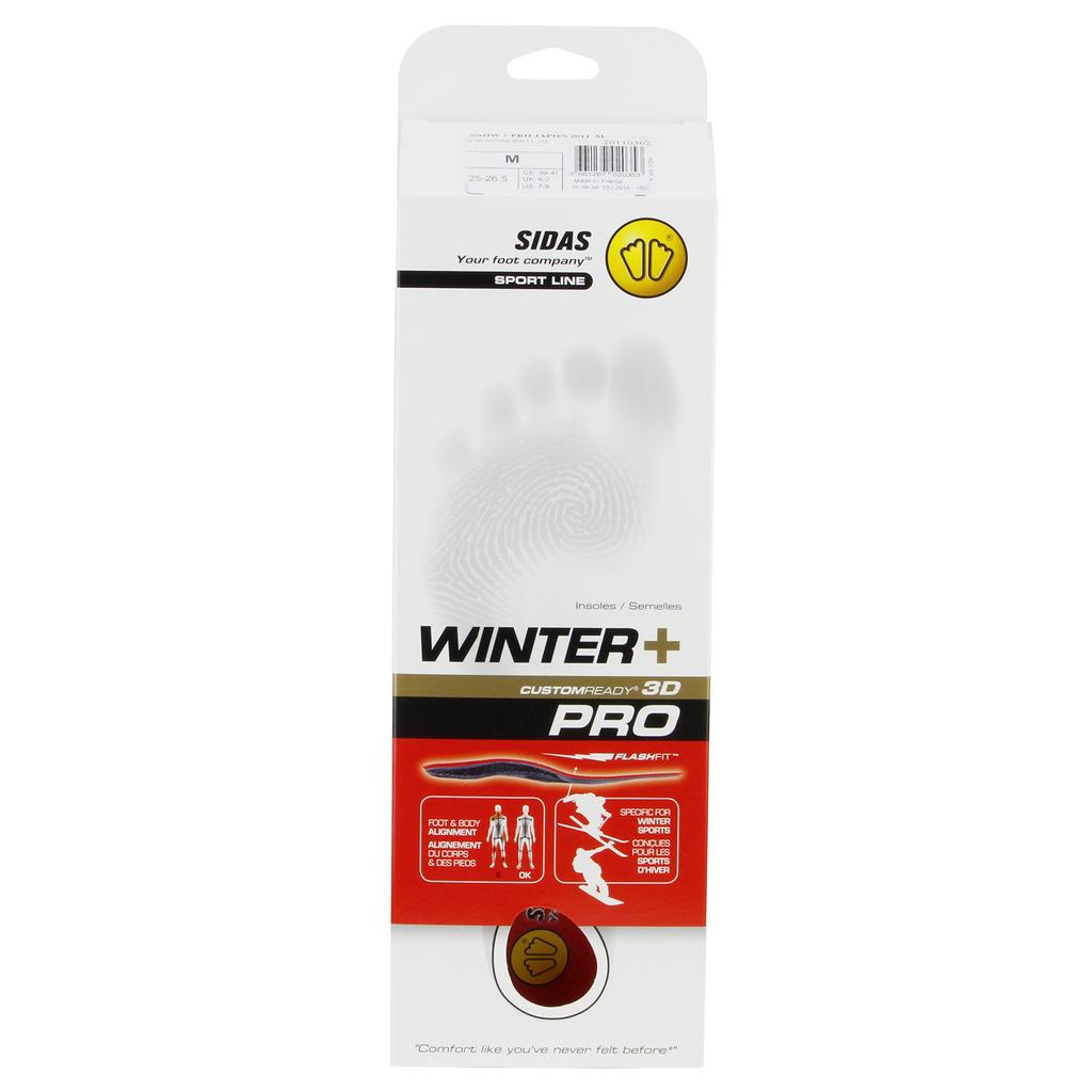 SIDAS Winter Plus Pro Insoles for Skis and Size M Red Snowboards, (25.0cm-26.5cm), (Product Code 20110362)