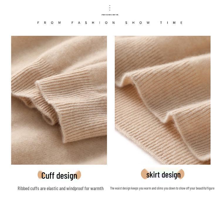 2023 Autumn/Winter Knit Round Neck Solid Color Versatile Pullover Sweater