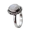 Moonstone Natural Gemstone Antique Silver Plated Ring US Size-6.25 A 799