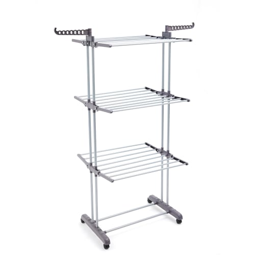 Basic Folding Clothes Drying Rack, Indoor Clothes Dryer, Silver