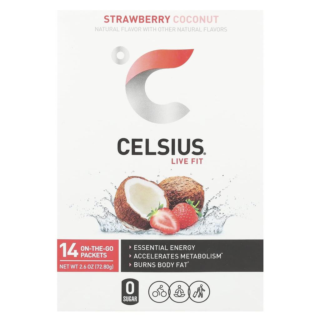 Live Fit, Strawberry Coconut, Portable 14 Pack, 5.2G (0.18Oz) Each