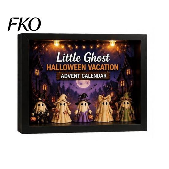 Festive Halloween Decor Advent Calendar, 24 Days Ghost Countdown Calendar with Gift Collectible Figures, Holiday Gifts for Kids Boys Girls Toddlers