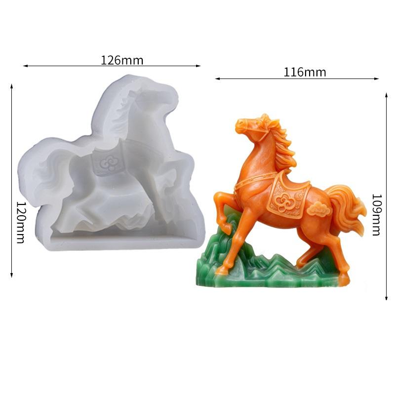 3D Silikonform Pferd Tapfere Truppen Fisch DIY Eisskulptur Fondant Süßigkeiten Schokolade Form Gips Harz Formen Kuchen Dekorationswerkzeuge