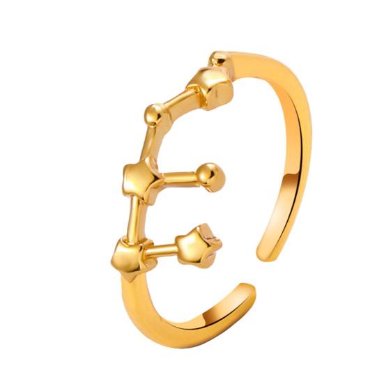 Student Ring Electroplated Finish Adjustable Opening Design Star Symbol Ring Couple Matching Ring Alloy Jewelry Gift