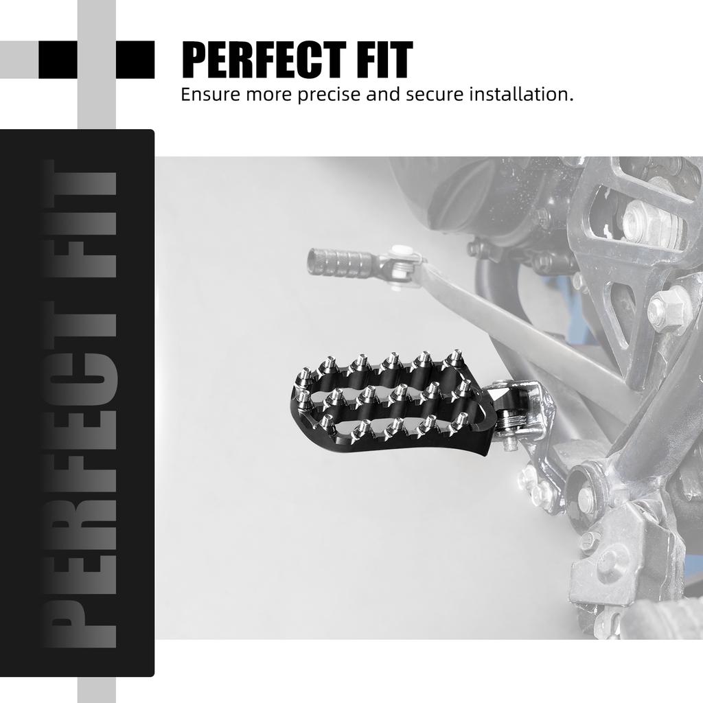 NICECNC Large Motorcycle Footpeg Footrests for Kawasaki KLR 650 87-24/1" Footpegs Lowering Brackets for Kawasaki KLR650 87-18